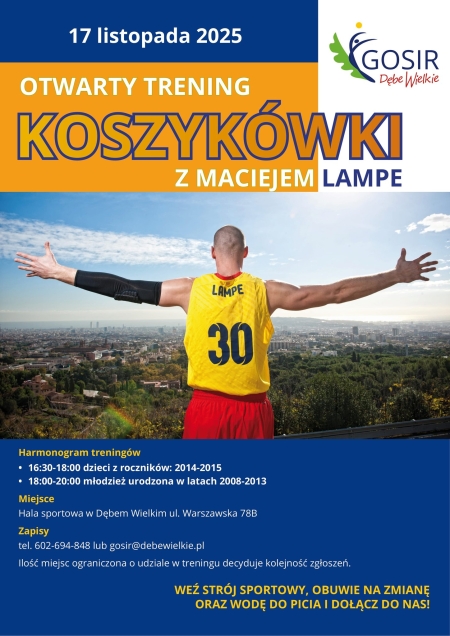 Otwarty trening koszykarski z byłym zawodnikiem NBA, Realu Madryt i FC Barcelony Maciejem 