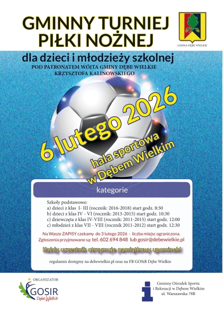 Turnieju Piłki Nożnej dla dzieci i młodzieży