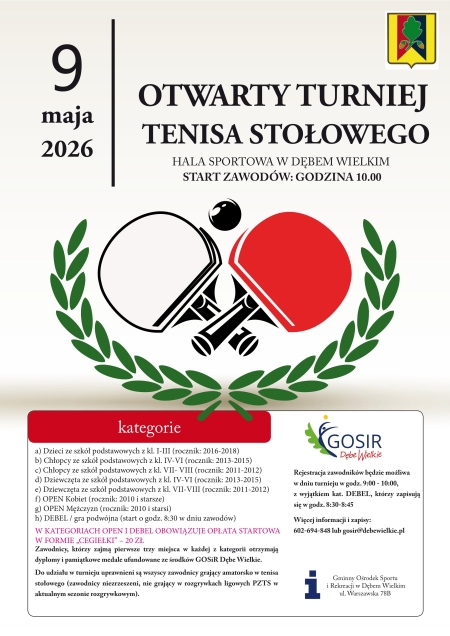 Turniej Tenisa Stołowego 09.05.2026r.