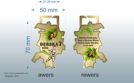 Medal na Bieg Dębska 7  14.06.2026r.